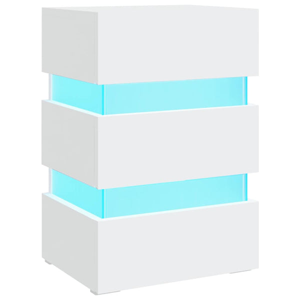 LED Nachttisch Weiß 45x35x67 cm