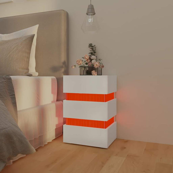 LED Nachttisch Weiß 45x35x67 cm