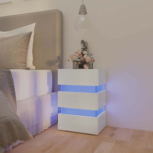 LED Nachttisch Weiß 45x35x67 cm