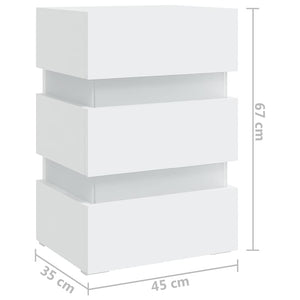 LED Nachttisch Weiß 45x35x67 cm