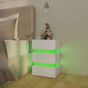LED Nachttisch Weiß 45x35x67 cm