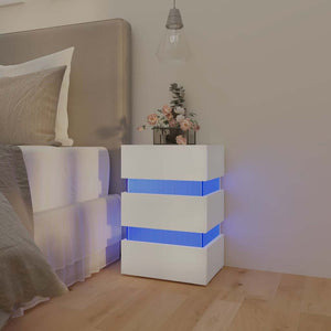 LED Nachttisch Weiß 45x35x67 cm