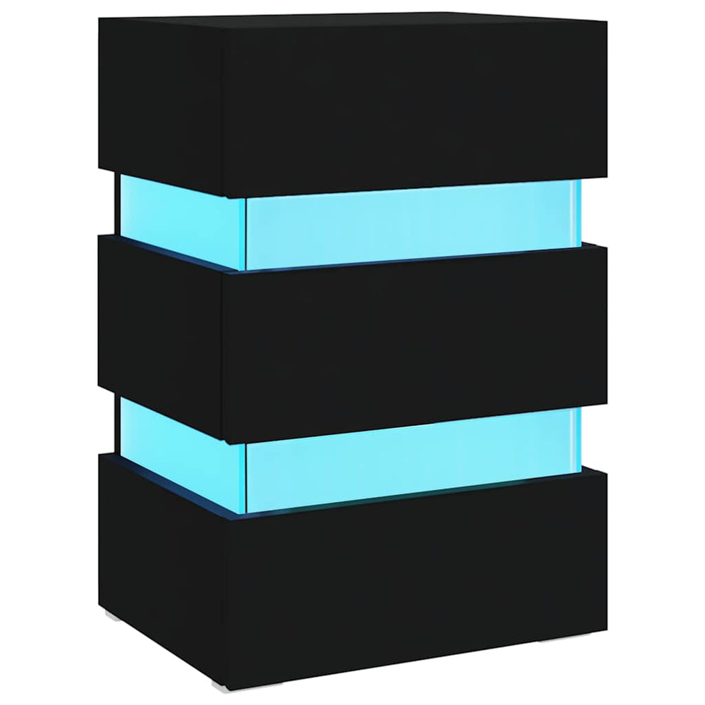 LED Nachttisch Schwarz 45x35x67 cm