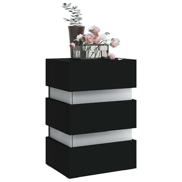 LED Nachttisch Schwarz 45x35x67 cm