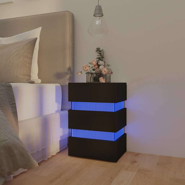 LED Nachttisch Schwarz 45x35x67 cm