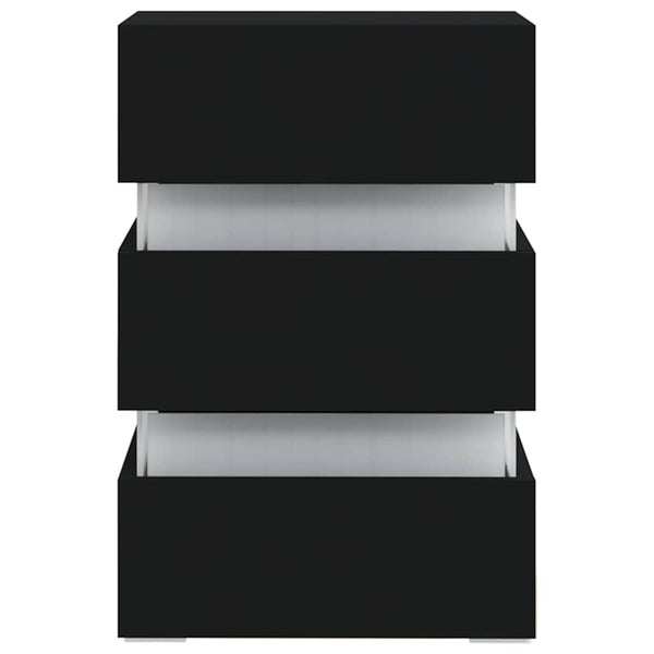 LED Nachttisch Schwarz 45x35x67 cm