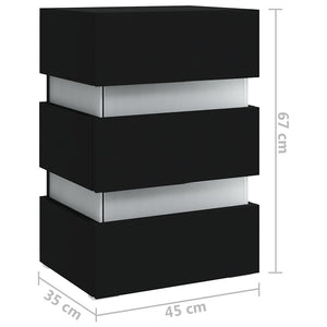 LED Nachttisch Schwarz 45x35x67 cm