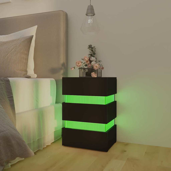 LED Nachttisch Schwarz 45x35x67 cm