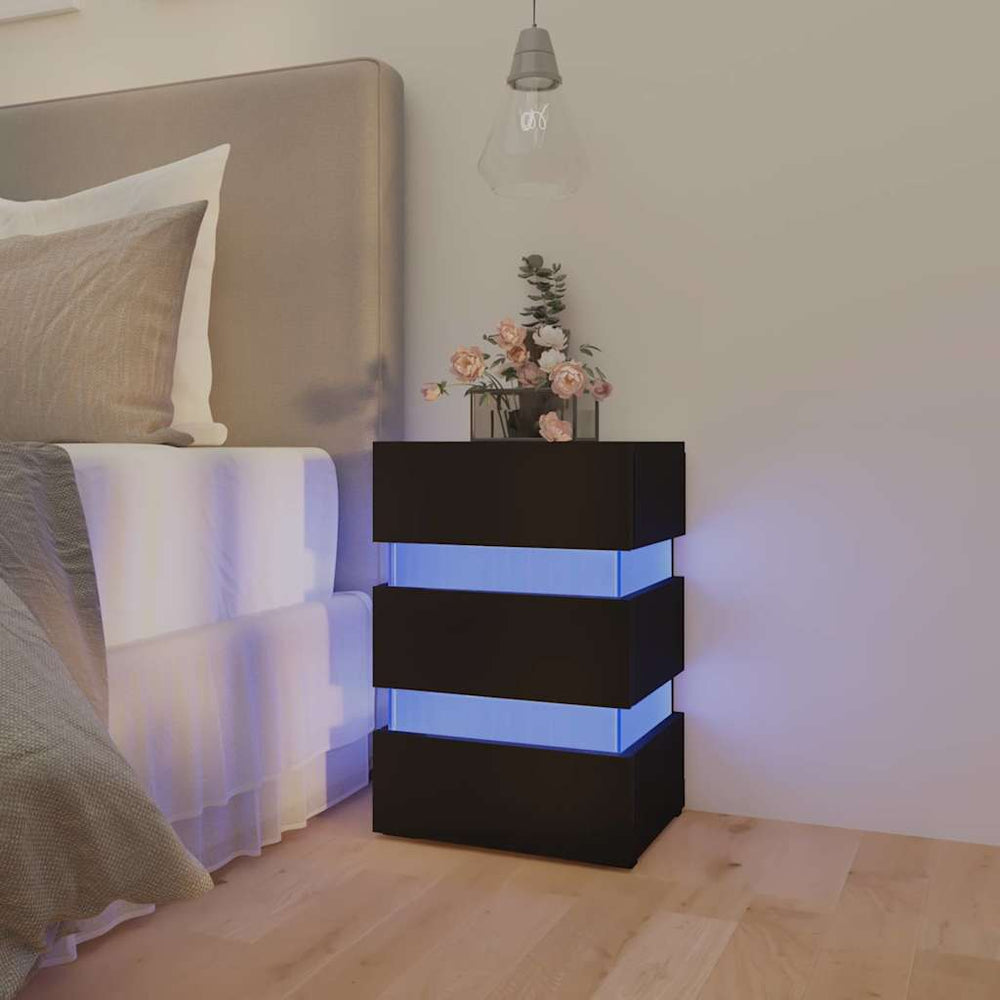 LED Nachttisch Schwarz 45x35x67 cm