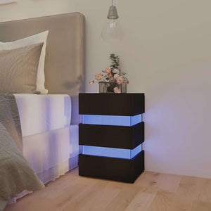 LED Nachttisch Schwarz 45x35x67 cm