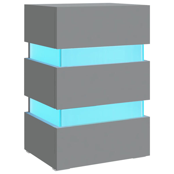 Grauer LED-Nachttisch 45x35x67 cm