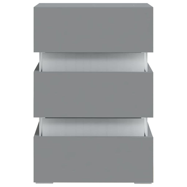 Grauer LED-Nachttisch 45x35x67 cm