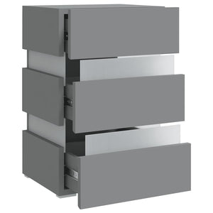 Grauer LED-Nachttisch 45x35x67 cm