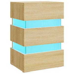LED Nachttisch Sonoma Eiche 45x35x67 cm