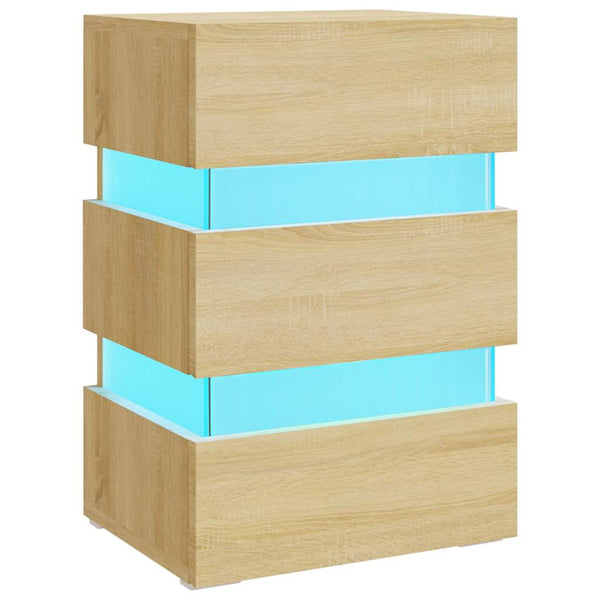 LED Nachttisch Sonoma Eiche 45x35x67 cm