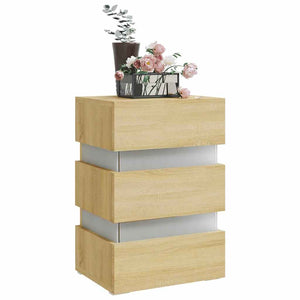 LED Nachttisch Sonoma Eiche 45x35x67 cm