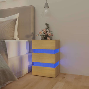 LED Nachttisch Sonoma Eiche 45x35x67 cm