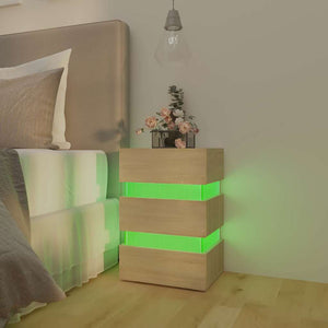 LED Nachttisch Sonoma Eiche 45x35x67 cm