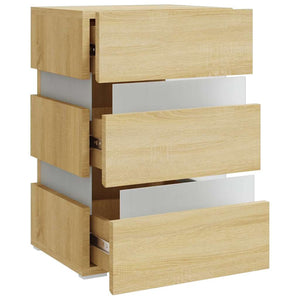 LED Nachttisch Sonoma Eiche 45x35x67 cm