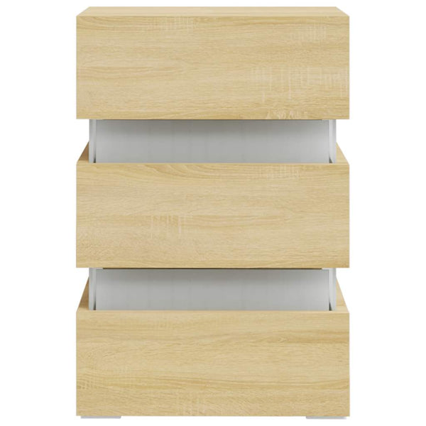 LED Nachttisch Sonoma Eiche 45x35x67 cm