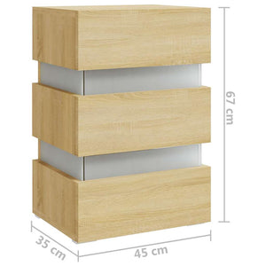LED Nachttisch Sonoma Eiche 45x35x67 cm