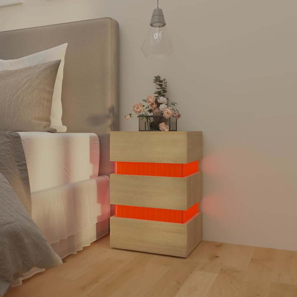 LED Nachttisch Sonoma Eiche 45x35x67 cm