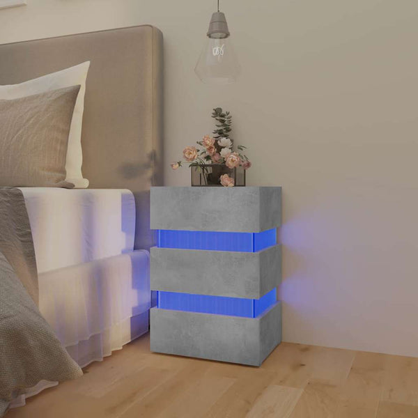 LED-Nachttisch Betongrau 45x35x67 cm