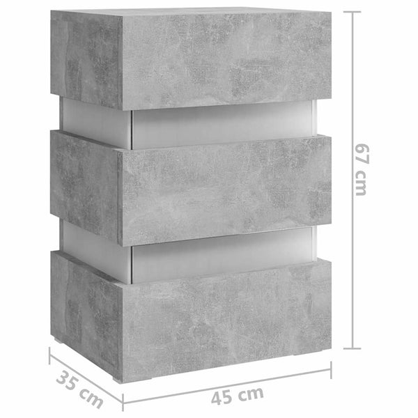 LED-Nachttisch Betongrau 45x35x67 cm
