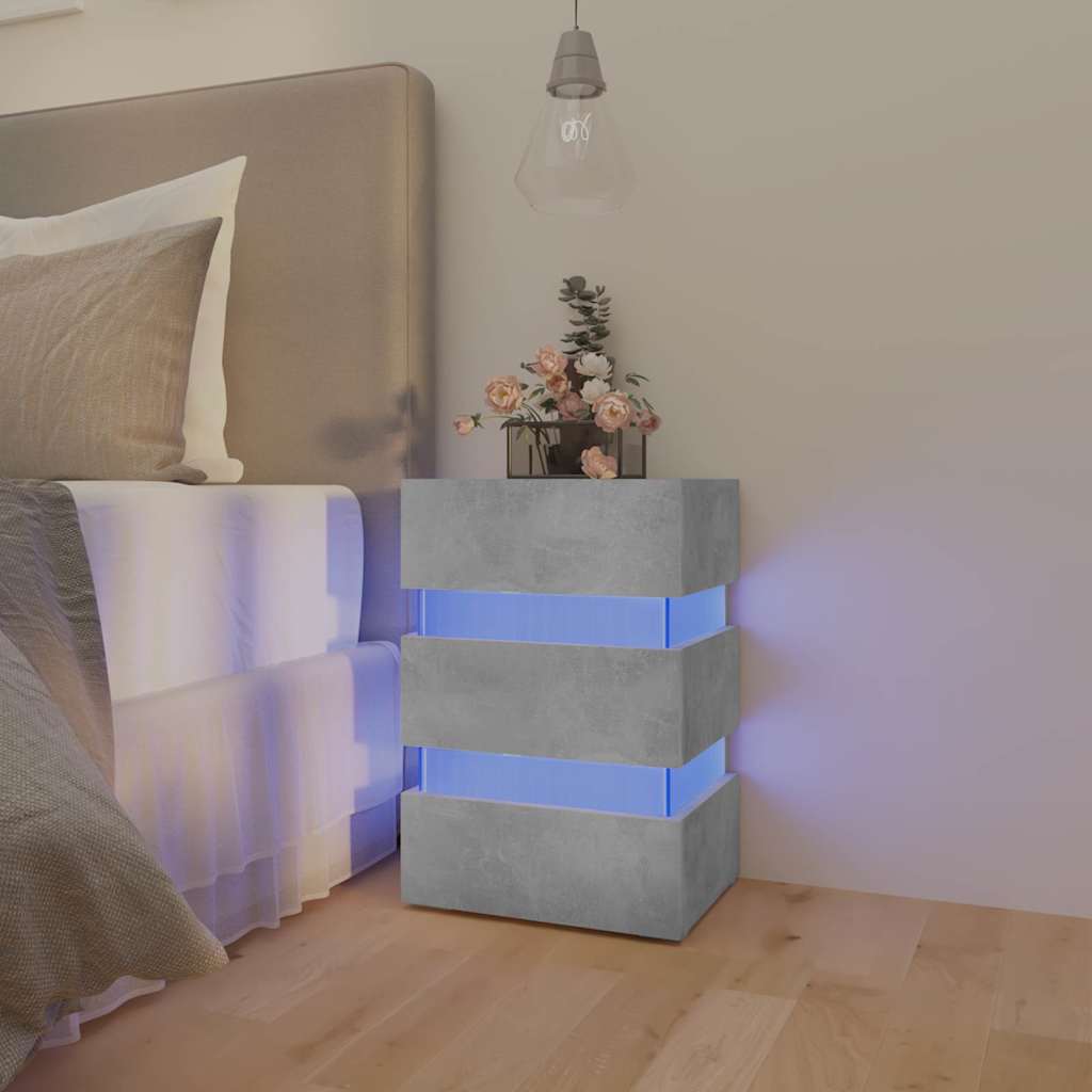 LED-Nachttisch Betongrau 45x35x67 cm