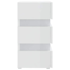 LED Nachttisch Weiß Hochglanz 45x35x67 cm