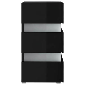 LED Nachttisch Schwarz Hochglanz 45x67 cm