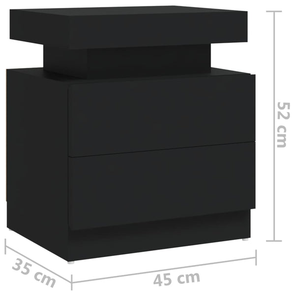 Schwarzer Nachttisch 45x35x52 cm