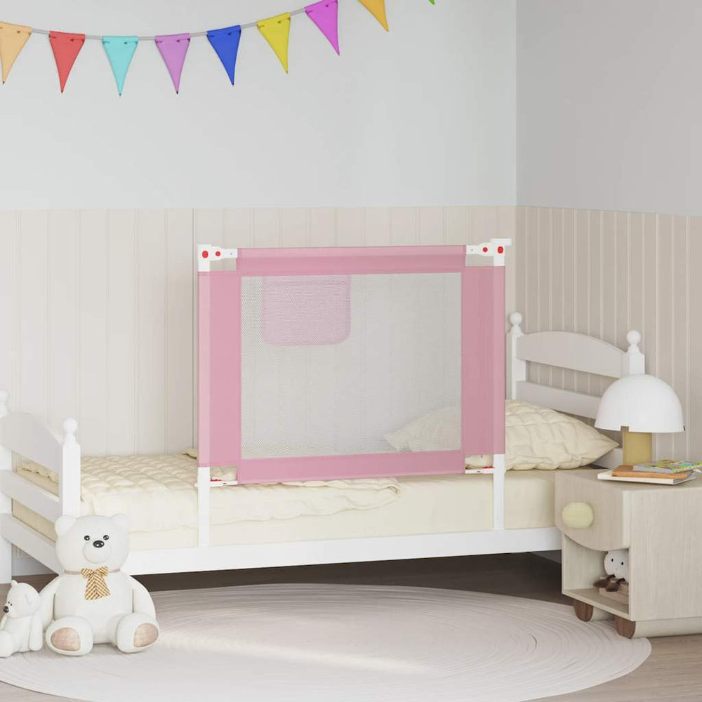vidaXL Barrière de sécurité pour lit de bébé Rose 90x25 cm Tissu