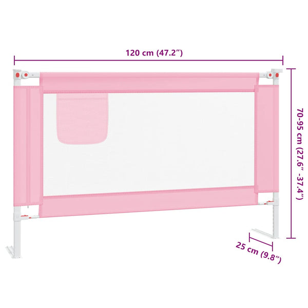 vidaXL Barrière de lit enfant rose 120x25 cm Tissu