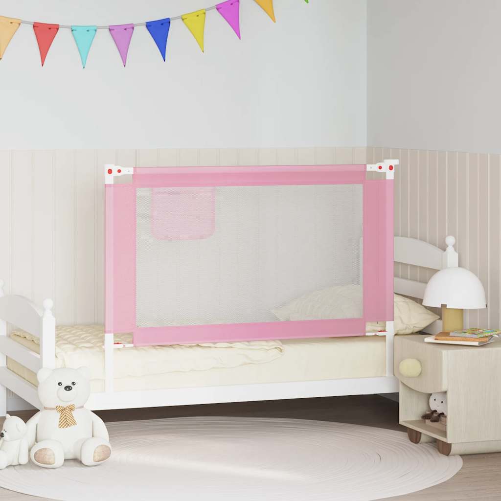 vidaXL Barrière de lit enfant rose 120x25 cm Tissu
