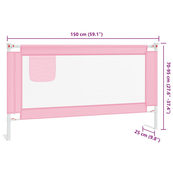 vidaXL Barrière de lit enfant Rose 150x25 cm Tissu