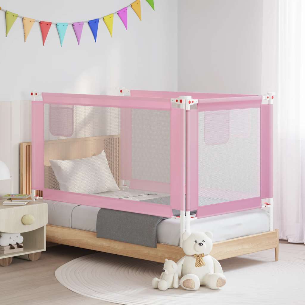 vidaXL Barrière de lit enfant Rose 150x25 cm Tissu