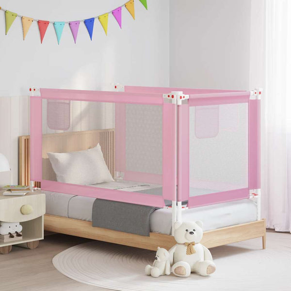 vidaXL Barrière de lit enfant Rose 150x25 cm Tissu