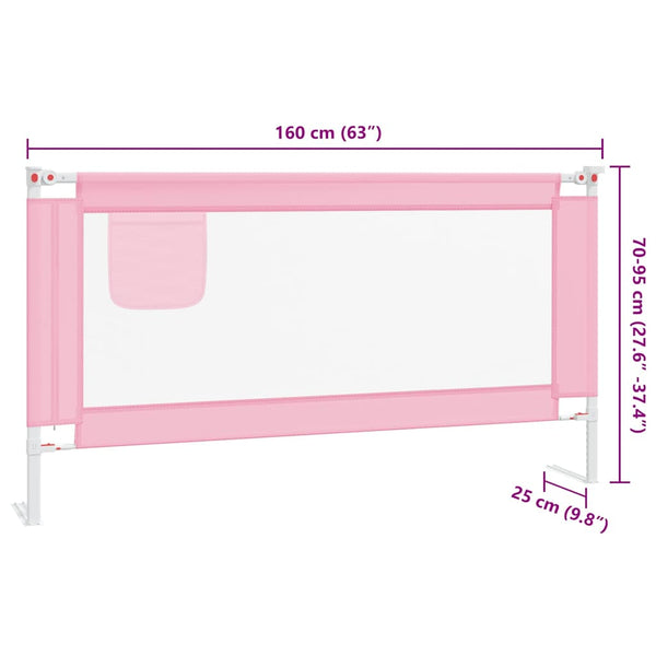 Kleinkind-Bettschutzgitter Rosa 160x25 cm Stoff