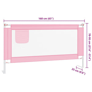 vidaXL Barrière de lit enfant Rose 160x25 cm Tissu