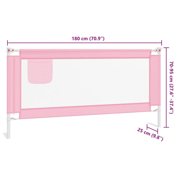 vidaXL Barrière de lit enfant Rose 180x25 cm Tissu