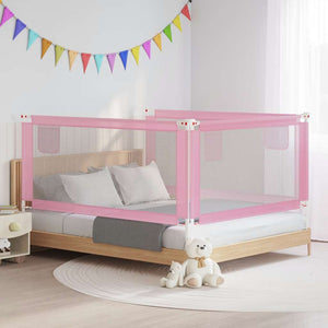 vidaXL Barrière de lit enfant Rose 180x25 cm Tissu