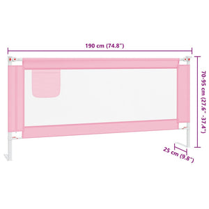 Kleinkind-Bettschutzgitter Rosa 190x25 cm Stoff