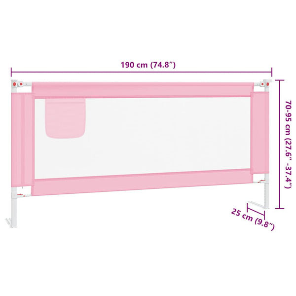 Kleinkind-Bettschutzgitter Rosa 190x25 cm Stoff