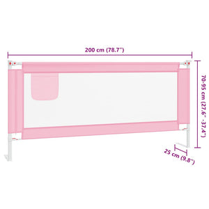 vidaXL Barrière de lit enfant Rose 200x25 cm Tissu