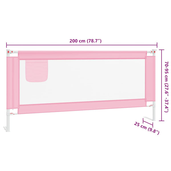 vidaXL Barrière de lit enfant Rose 200x25 cm Tissu