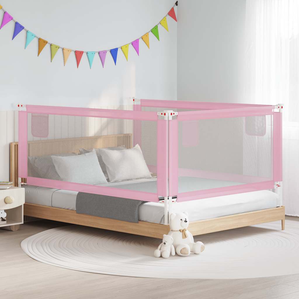 Kleinkind-Bettschutzgitter Rosa 200x25 cm Stoff