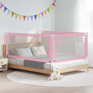 vidaXL Barrière de lit enfant Rose 200x25 cm Tissu