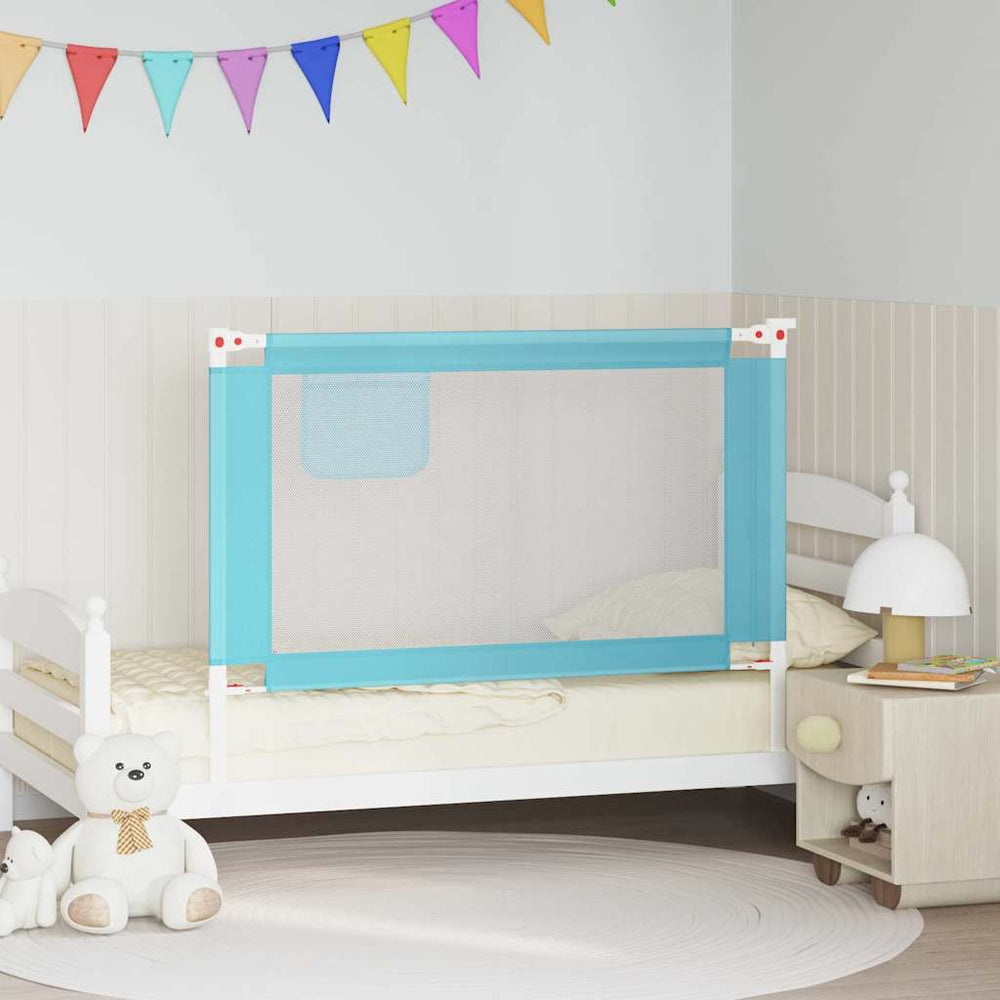 vidaXL Barrière de sécurité de lit enfant Bleu 120x25 cm Tissu