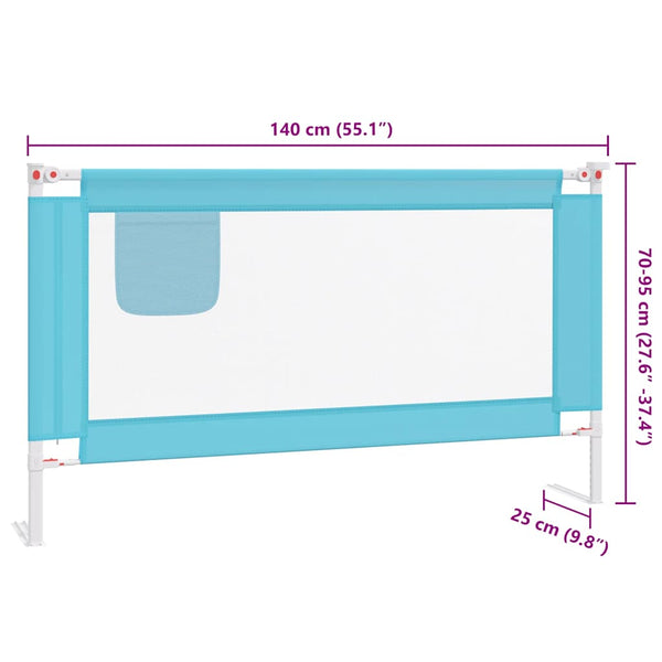 vidaXL Barrière de lit enfant Bleu 140x25 cm Tissu